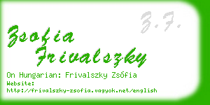 zsofia frivalszky business card