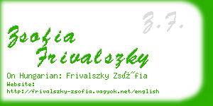 zsofia frivalszky business card